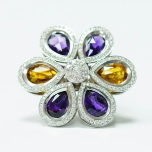 Ruby halo ring